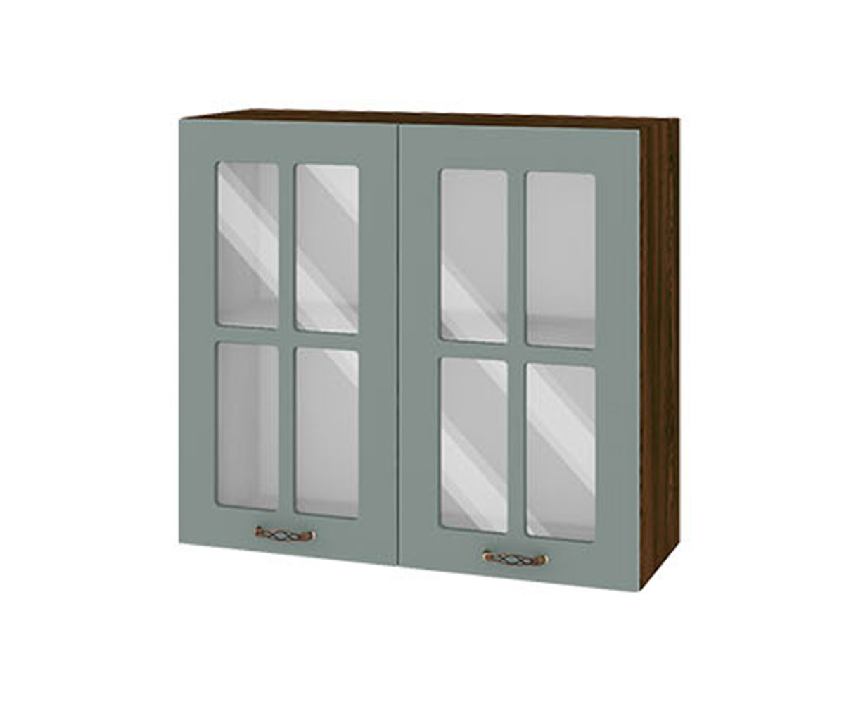 Горен кухненски шкаф витрина Олив мат 11 - 104 Венге