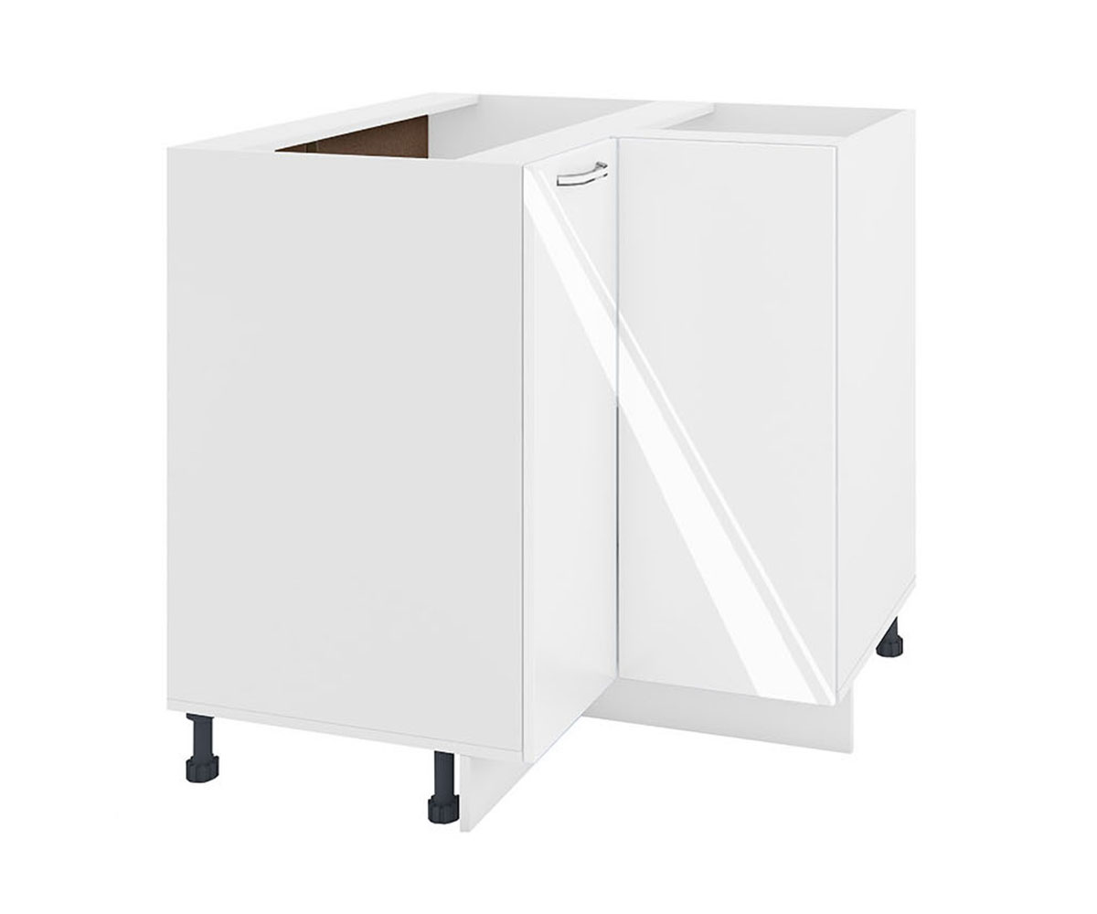 Долен ъглов шкаф Бяло гланц 05 - 61