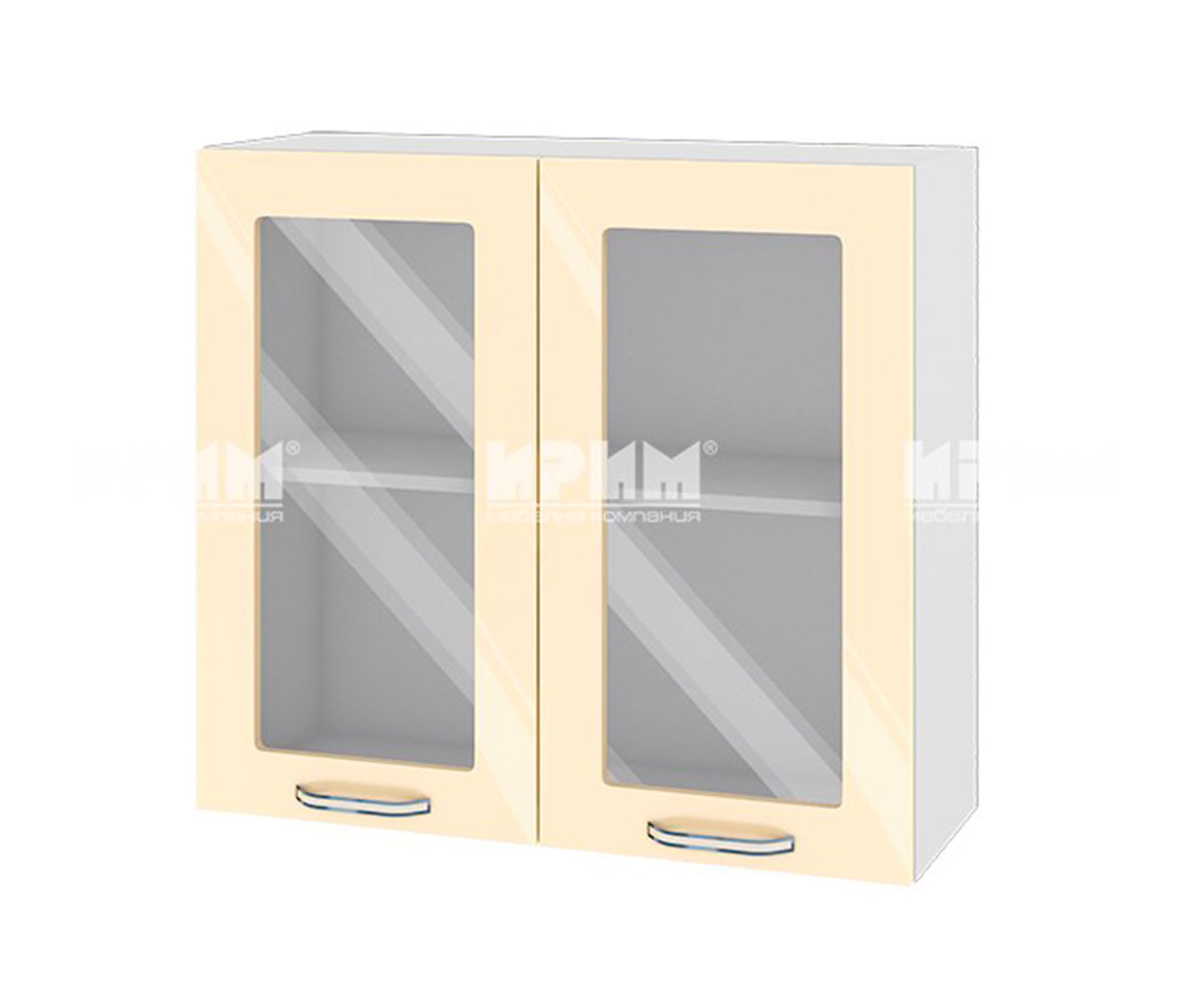 Кухненски шкаф витрина Бежов гланц 05-204