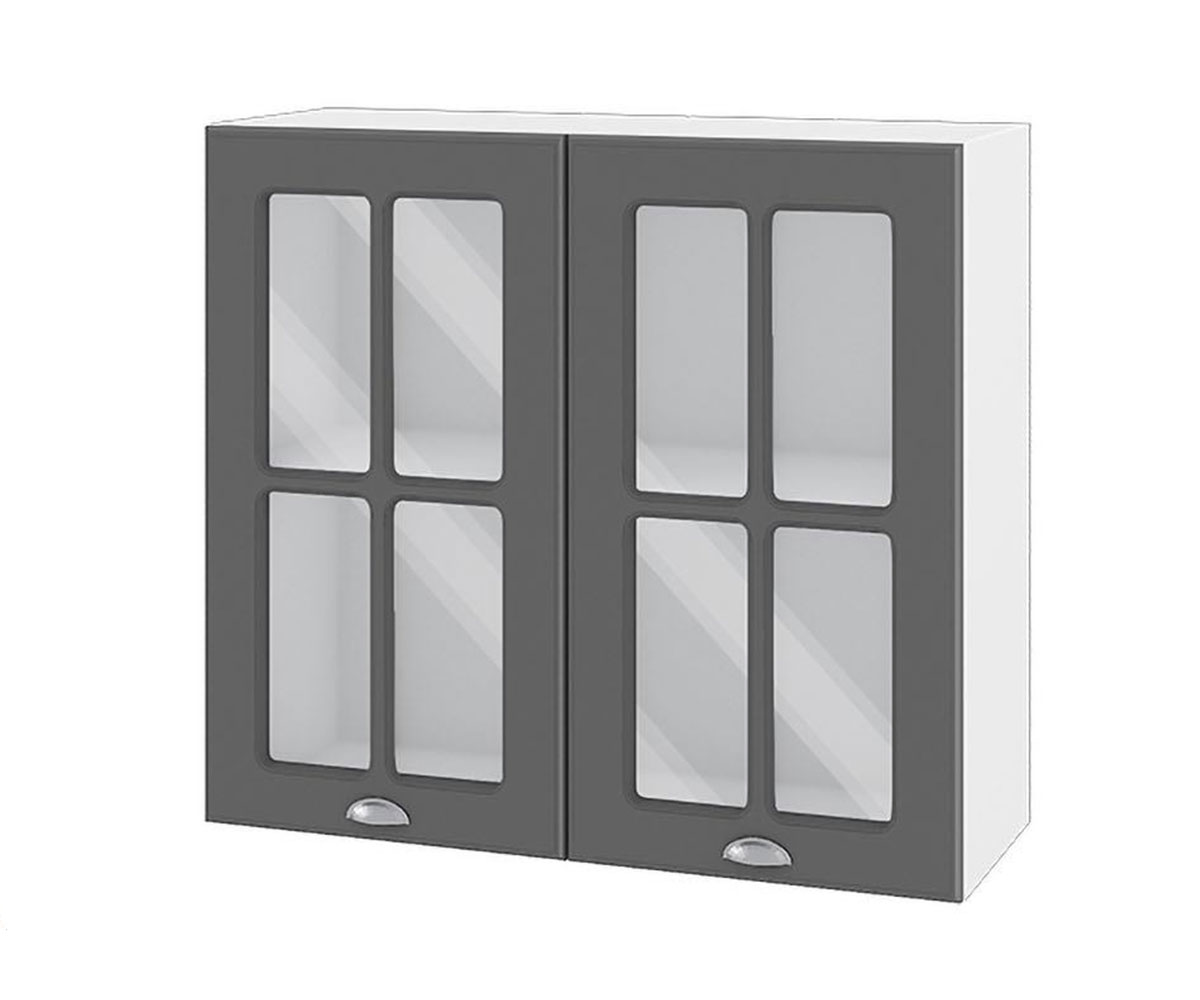 Кухненски шкаф витрина Цимент мат 06-104