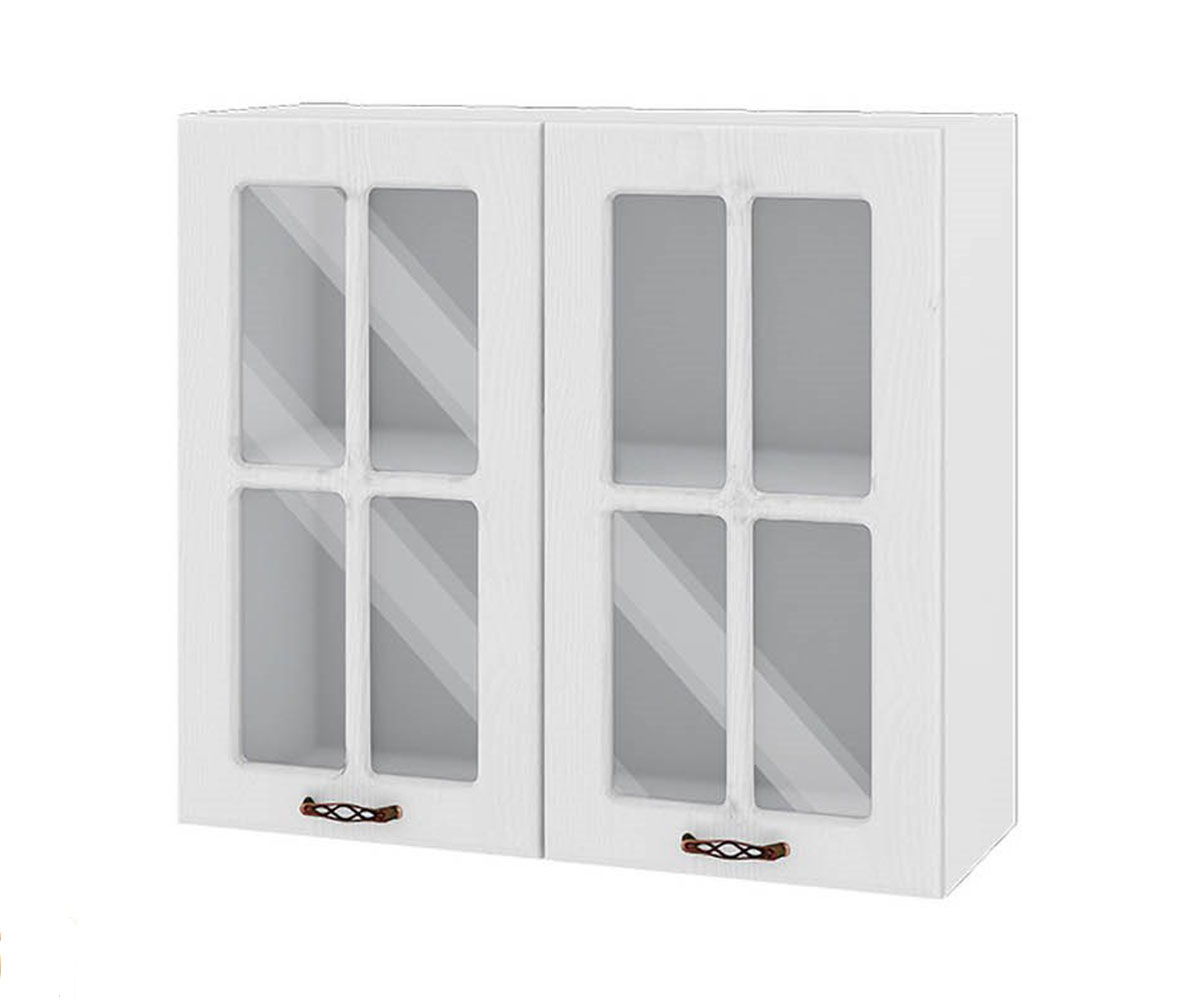 Кухненски шкаф витрина Бяло фладер 04-104